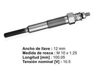 BUJIAS INCANDESCENTES DAIHATSU DELTA - TOYOTA DYNA / COASTER / PRADO - PACK X4