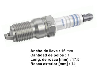 BUJIAS DE ENCENDIDO FORD FALCON 2.3-3.0/RANCHERO 2.3-3.0-3.6/SIERRA 1.6-2.3/TAUNUS 2.0-2.3 / PEUGEOT 505 2.2 - PACK X10