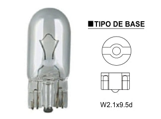 LAMPARAS DE LIVIANOS INCANDESCENTES LAMPARA INTERMITENTE LATERAL - 12V 5W W2.1X9.5D - COLOR AMBAR - PACK X10
