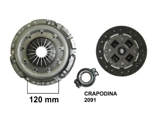 KIT DE EMBRAGUES LIVIANOS VOLKSWAGEN GOL/SAVEIRO/SENDA/GACEL DIAMETRO: 190 MM / 24 ESTRIAS CON CRAPODINA 2091_