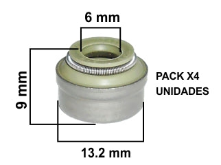 RETENES GUIA DE VALVULAS FORD ESCORT/FIESTA/GALAXY/KA/TRANSIT - GUIA DE VALVULAS - PACK X4