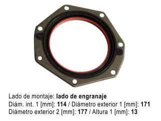 RETENES MOTOR LIVIANOS PEUGEOT BOXER / FIAT DUCATO / RENAULT MASTER / IVECO DAILY 2.5-2.8 BANCADA TRASERO 114.00 MM_