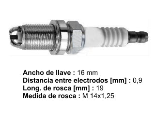 BUJIAS DE ENCENDIDO FIAT PALIO/SIENA 1.6 / CHEVROLET CORSA 1.6/ASTRA 1.8-2.0/VECTRA 2.0-2.2-2.4/CAPTIVA 2.4/ZAFIRA 2.0 - PACK X10