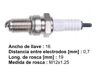 BUJIAS DE ENCENDIDO D8EA // HONDA CG 125 TODAY/CBX 150/NX 150 - PACK X10