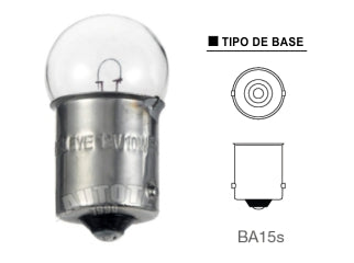 LAMPARAS DE LIVIANOS INCANDESCENTES LAMPARA POSICION DELANTERA Y TRASERA/INTERMITENTE LATERAL/PATENTE/GUANTERA/BAUL - 12V 5W BA15S - PL - PACK X10
