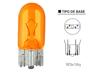 LAMPARAS DE LIVIANOS INCANDESCENTES LAMPARA INTERMITENTE LATERAL - 12V 5W W2.1X9.5D - COLOR AMBAR - PURE LIGHT - PACK X10
