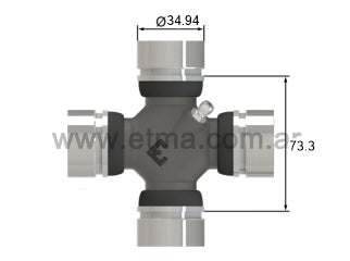 CRUCETAS SERVICIO PESADO HYUNDAI HD65/HD78 CRUCETA CARDAN DADO 34.94MM - ENTRE RANURAS 73.3MM_
