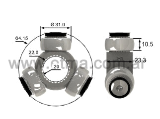 TRICETAS NISSAN MARCH DIAMETRO 31.90 MM - 29 ESTRIAS_