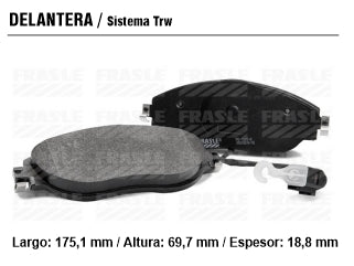 PASTILLAS DE FRENOS LIVIANOS VOLKSWAGEN TIGUAN 1.4 TSI-2.0 TSI-2.0 TDI 18/../SHARAN 1.4 TSI 11/16 DELANTERA CON SENSOR_