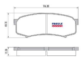 PASTILLAS DE FRENOS LIVIANOS TOYOTA HILUX/HILUX SW4 16/../LAND CRUISER 03/.. / MITSUBISHI MONTERO 09/.. TRASERA 116X43.3X15.2MM_