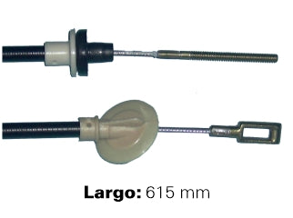 CABLES DE EMBRAGUE LIVIANOS FIAT REGATTA 100 CABLE CORTO - HORQUILLA FORJADA Y PIEZA PLASTICA - LARGO 615 MM - FREMEC 298_