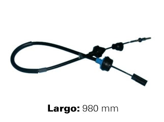 CABLES DE EMBRAGUE LIVIANOS PEUGEOT 806/EXPERT / CITROEN JUMPY 2.0 16V - 1.9 TD CAJA BE4R - REGULACION MANUAL - LARGO 980 MM