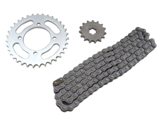 KIT CADENA + CORONA + PINON MOTOS YAMAHA CRYPTON 110 NEW 35/15 428HX118L_
