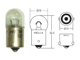 LAMPARAS DE CAMIONES INCANDESCENTES LAMPARA POSICION DELANTERA Y TRASERA/INTERMITENTE LATERAL/PATENTE/INTERIOR-24V 5W BA15S - PACK X10