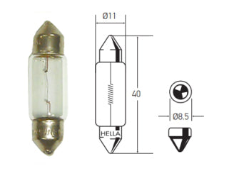 LAMPARAS DE LIVIANOS INCANDESCENTES LAMPARA PATENTE/INTERIOR/GUANTERA/BAUL - 12V 5W SV8.5 - PACK X10