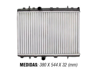 RADIADORES LIVIANOS PEUGEOT 207/208/301/308/408/2008 / CITROEN C-ELYSEE/DS3 1.6 VTI/THP/HDI C/AA 540X380X26MM - 3 PICOS_