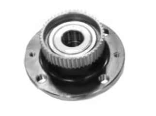 RODAMIENTOS CON MAZAS PEUGEOT 206 99/../207 08/.. CON ABS MAZA DE RUEDA TRASERA 25X128X59MM - 4 AGUJEROS - CON ANILLO ABS_