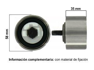 TENSORES DISTRIBUCION CHRYSLER PT CRUISER 2.4/CARAVAN / JEEP WRANGLER 2.4 POLEA GUIA FIJA CORREA DE DISTRIBUCION 58X35_