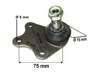 ROTULAS DE SUSPENSION VOLKSWAGEN CROSSFOX 06/.. ROTULA INFERIOR IZQUIERDA PIVOTE 15 MM_