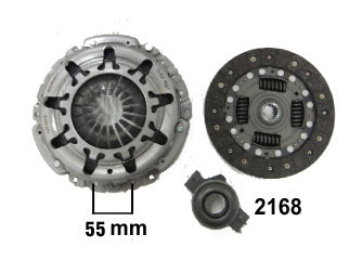 KIT DE EMBRAGUES LIVIANOS FIAT IDEA/PALIO/SIENA/STRADA/UNO 1.3-1.4 8V-16V FIRE/ DIAMETRO: 190 MM/ 20 ESTRIAS/ CRAPODINA 2168_