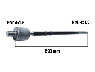 AXIALES/PRECAP CREMALLERAS PEUGEOT 208 20/.. LARGO 293 MM - RLC RM 14X1.5 - RLE RM 14X1.5_