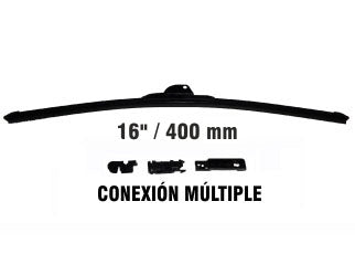 ESCOBILLAS ESCOBILLA 16 PULGADAS CLEANTECH 2.0 C/SPOILER AERODINAMICO EN GOMA / CONEXIONES MULTICLIP_