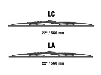 ESCOBILLAS KITS PEUGEOT 405 90/01/406 96/.. (C/SPOILER) / 22 PULGADAS LC + 22 PULGADAS LA_