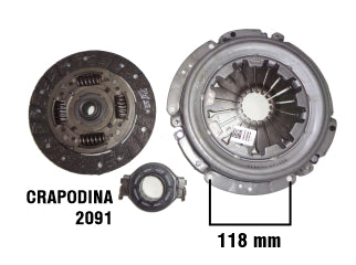 KIT DE EMBRAGUES LIVIANOS VOLKSWAGEN GACEL/GOL/SENDA/SAVEIRO DIAMETRO: 200 MM / 24 ESTRIAS CON CRAPODINA 2091_