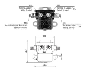 SOLENOIDES DE ARRANQUE FORD / CHEVROLET / DODGE 12V 2 SALIDAS EXTERNO BARRILITO_