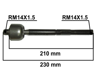 AXIALES/PRECAP CREMALLERAS RENAULT FLUENCE 10/../MEGANE III/GRAND SCENIC/LATITUDE D.HID. LARGO 214 MM ROSCA MACHO/MACHO 14X1.5_