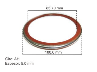 RETENES MOTOR LIVIANOS FORD FALCON/F100 6 CILINDROS 188-221 ../84 RETEN BANCADA TRASERO 85.70X100.00X5.30MM-GIRO AH-POLIAC_
