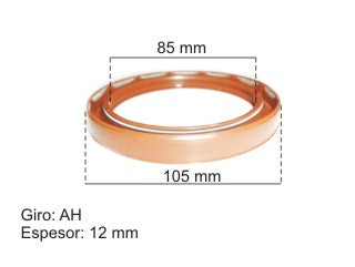 RETENES MOTOR LIVIANOS VOLKSWAGEN GOL/POLO/GACEL/SENDA/SAVEIRO/POINTER 1.6-1.8-2.0 AP-1.6 D BANCADA 85X105X12 MM - GIRO AH_