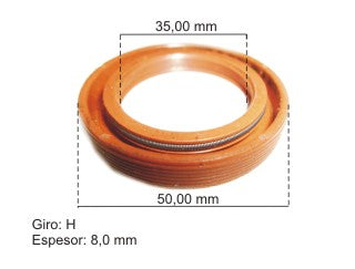 RETENES MOTOR LIVIANOS PEUGEOT 206/207/306/405/PARTNER / CITROEN BERLINGO 1.9 D RETEN ARBOL DE LEVAS 35.00X50.00X8.00 MM_