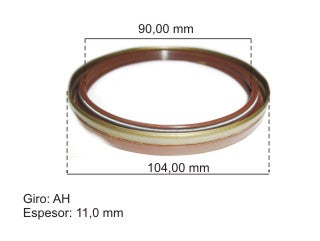RETENES MOTOR LIVIANOS CHEVROLET ASTRA/VECTRA/ZAFIRA/IPANEMA/KADETT/MONZA 1.8-2.0-2.2-2.4 8V FASE 2-2.0 16V 90X104X11MM_