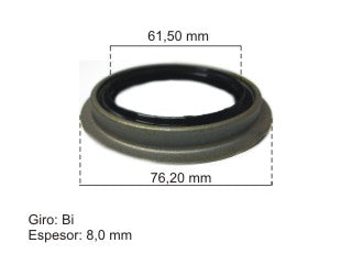 RETENES DE RUEDA LIVIANOS FORD F100 00/.. RETEN RUEDA DELANTERA NBR 61.50X76.20X8.00 MM - A 201-L_