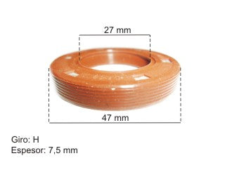 RETENES MOTOR LIVIANOS PEUGEOT 206/207/307/PARTNER / CITROEN C3/C4/BERLINGO 1.4 HDI-2.0 HDI RETEN ARBOL DE LEVAS 27X47X7MM_