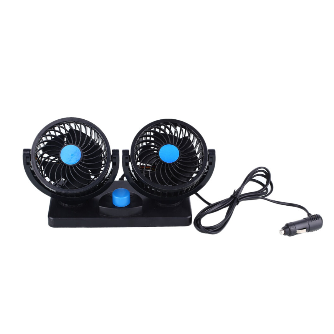 Ventilador Auto Camioneta 24v Doble 10cm Con Base Giratorio
