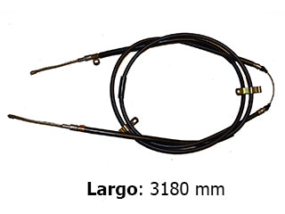 CABLES FRENO DE MANO LIVIANOS VOLKSWAGEN GOL SAVEIRO 05/10 FRENO A CAMPANA - ENTRE RUEDAS - LARGO 3180 MM_