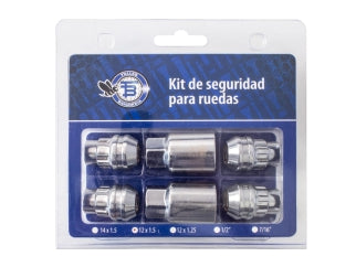 KIT BULONES Y TUERCAS DE SEGURIDAD TOYOTA HILUX/COROLLA/ERIOS LLANTA DE ALEACION ORIGINAL - CABEZA ESTRIADA M12XP1.50 HEX 20.6_