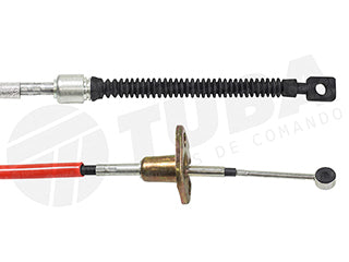 CABLES CAMBIOS - SELECTORA DE CAJA LIVIANOS VOLKSWAGEN POLO/CADDY / SEAT IBIZA/CORDOBA 1.9 TDI 96/00 ENGANCHE CON CHAPA - LARGO 1284 MM_