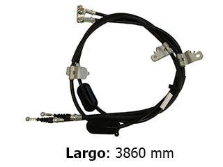 CABLES FRENO DE MANO LIVIANOS CHEVROLET TRACKER 1.8 13/.. FRENO TRASERO - DOS CABLES UNIDOS CON CHAPA - LARGO 3860 MM - FREMEC 446
