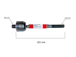 AXIALES/PRECAP CREMALLERAS FORD RANGER XLT 3.2 16/.. / NISSAN FRONTIER  08/.. DIR. HIDRAULICA LARGO 198 MM ROSCA MACHO/MACHO_
