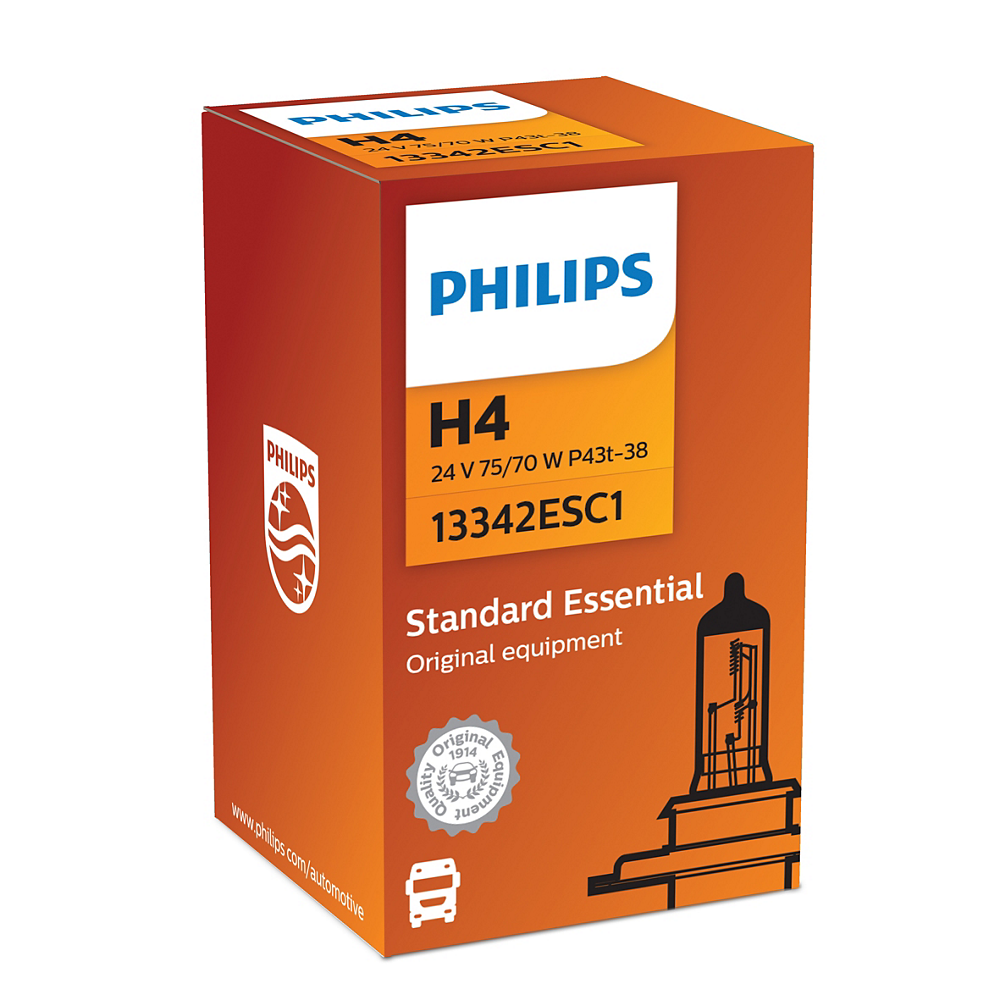LAMPARA HALOGENA PHILIPS H4 (13342) 24V 75/70W P43T-38 - USO UNIVERSAL