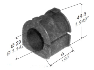 BUJES DE SUSPENSION LIVIANOS CHEVROLET S10/TRAILBLAZER 12/.. BUJE BARRA ESTABILIZADORA DELANTERA DIAMETRO 29 MM_