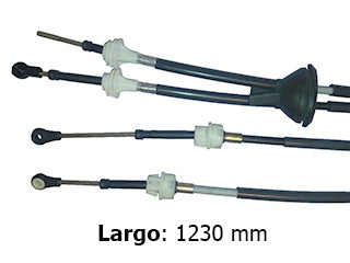 CABLES CAMBIOS - SELECTORA DE CAJA LIVIANOS CHEVROLET ASTRA/ZAFIRA 2.0 8V 06/.. RELACION CORTA - DOS CABLES UNIDOS CON GOMA - LARGO 1230 MM - FR