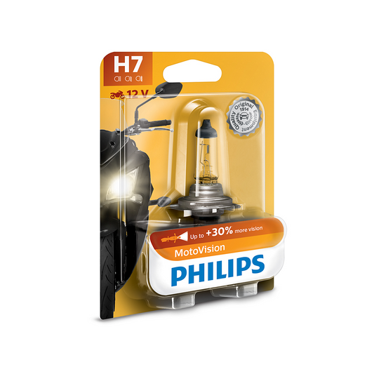 LAMPARA HALOGENA PHILIPS (MOTO) H7 (12972) 12V 55W PX26D MOTO VISION - USO UNIVERSAL