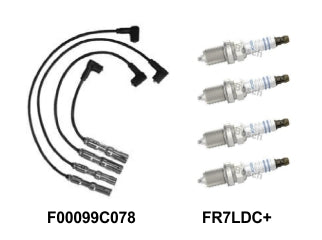 KIT CABLES + BUJIAS VOKSWAGEN BORA/GOLF/NEW BEETLE 2.0 00-13 KIT CABLES Y BUJIAS_