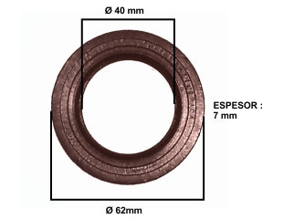 RETENES MOTOR LIVIANOS FORD FIESTA/ECOSPORT/FOCUS/KA 1.0-1.6 ZETEC ROCAM RETEN DE BANCADA DELANTERO 39.95X62.00X7.40 MM_