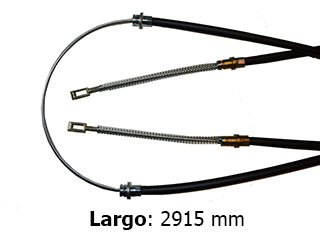 CABLES FRENO DE MANO LIVIANOS IVECO DAILY 59.12/60.12/70.12 96/.. FRENO ENTRE RUEDAS - LARGO 2915 MM _