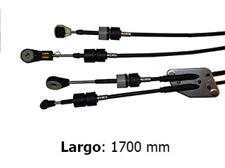 CABLES CAMBIOS - SELECTORA DE CAJA LIVIANOS FORD FIESTA KD/COURIER 1.6 TI-VCT 10/14 DOS CABLES CON GOMA - UNION - LARGO 1700 MM - FREMEC 4582_